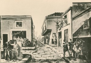 The House of the Pensile Balcony as it was by Italian School