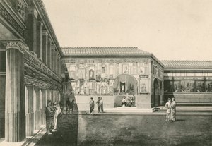 The Stabian Baths - The Courtyard of the Stuccoes as it was by Italian School