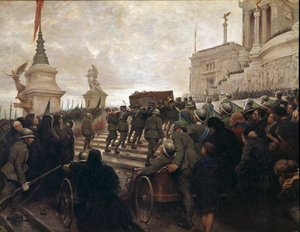 The Remains of the Unknown Soldier is Brought to the Monument of Vittoriano in Rome on 04/11/1921 by Italian School