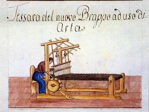 The weaving of wool. 1807. Archivio di stato de Milan
