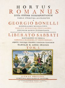 Title Page from Hortus Romanus, 1772-1784