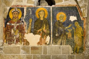 Triptych depicting San Cataldo, La Maddalena and San Zosimo administering communion to Santa Maria Egiziaca, Crypt of the Cathedral