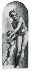 Venus and Amor, 17th Century by Italian School