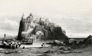 View of Ischia Island, engraving, Italy by Italian School