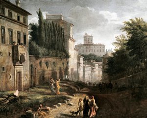 View of the San Bonaventura Street in Palatine Hill in Rome by Italian School