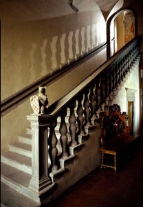 View of the Stairs of the City Hall by Italian School