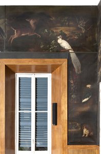 White Peacock, Roe Deer and Grey Crowned Crane, Myth of Orpheus by Italian School