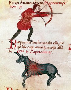 Zodiac Signs: Sagittarius and Capricorn by Italian School