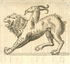 Illustration of Monstrosae cuiusdam Chimaerae from Aldrovandi