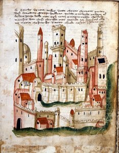 View of the city of Jerusalem, from Libro dOltramare by Niccolo da Poggibonsi