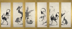 One of a Pair of Folding Screens