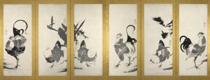 One of a Pair of Folding Screens