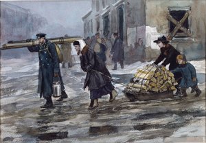 A Family of an Engineer Dragging Home Some Fuel by Vladimirov, Ivan Alexeyevich