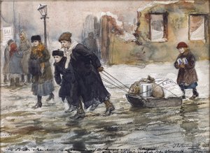 Transporting food on a sled