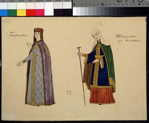 Costume Design for the Opera The Golden Cockerel by N. Rimsky-Korsakov by Ivan Yakovlevich Bilibin
