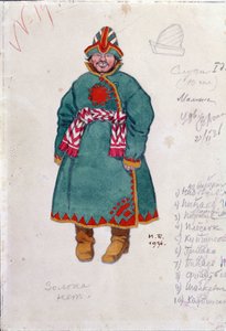 Costume design for the opera The Tale of Tsar Saltan by N. Rimsky-Korsakov by Ivan Yakovlevich Bilibin