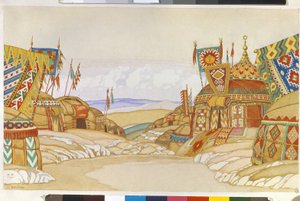 The Polovtsian Camp (Set Design for the Opera "Prince Igor" by Alexander Borodin) by Ivan Yakovlevich Bilibin