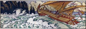 Sinbad the Sailor. Illustration for the Traditional Arabic Tale 