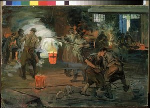 Workers in a Foundry by Ivan Georgievich Drozdov