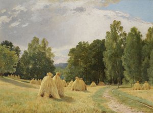 Haystacks, Preobrazhenskoe by Ivan Ivanovich Shishkin