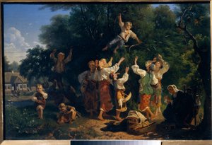 Cherry Picking in the Orchard of a Landowner in Ukraine by Ivan Ivanovich Sokolov