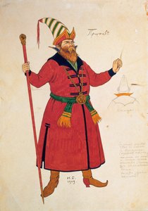 Costume design for The Golden Cockerel by Rimsky-Korsakov, 1909 by Ivan Yakovlevich Bilibin