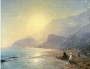Alexander Pushkin and Princess Maria Raevskaya near Gurzuf by Ivan Konstantinovich Aivazovsky