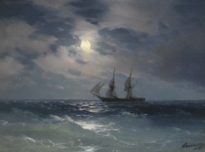 Brig Mercury by Ivan Konstantinovich Aivazovsky