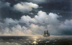 Brig Mercury Attacked by Two Turkish Ships by Ivan Konstantinovich Aivazovsky
