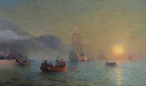 Christopher Columbus Sailing from Palos