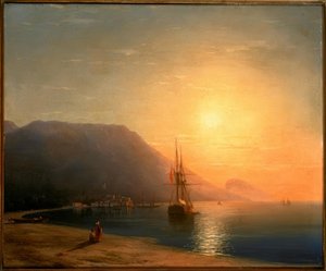 Sunset Before Ajudag on the Crimean Coast by Ivan Konstantinovich Aivazovsky