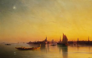 Venice from the Lagoon at Sunset