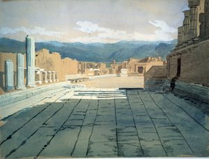 View of the forum ruins in Pompeii, in the Bay of Naples, before Mount Vesuvius. Work by Ivan Nikolayevich Kramskoi by Ivan Nikolaevich Kramskoy