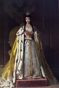 Coronation Portrait of Empress Maria Feodorovna, Princess Dagmar of Denmark (From the Coronation Album) by Ivan Nikolaevich Kramskoy