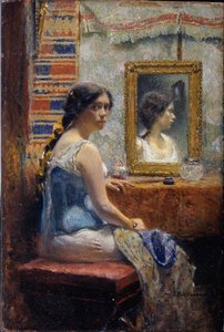Lady at a Mirror by Ivan Pavlovich Pokhitonov