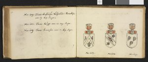Illustration from a private archive in the National Library titled Insignia Quædam Virorum Illustrium in Norvegia Quodam Habitantium by Iver Nielssøn Hirtzholm