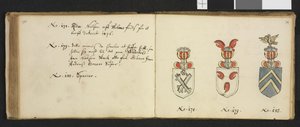 Illustration from a private archive in the National Library titled Insignia Quædam Virorum Illustrium in Norvegia Quodam Habitantium by Iver Nielssøn Hirtzholm
