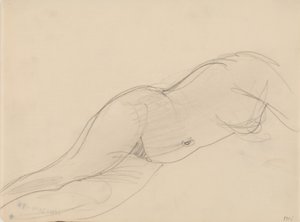 Female model, lying down by J.A. Jerichau