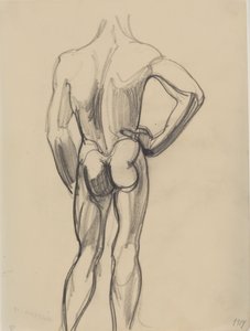 Male Model, Seen from the Back by J.A. Jerichau