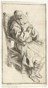 Old Man Sitting in an Armchair by J.B. Bernaert
