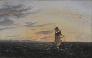 A Seascape. The Coast of the Island of Rügen in Evening Light by Johan Christian Dahl