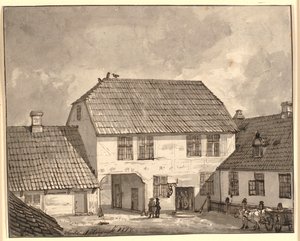 Courtyard Interior from Sorø by Johan Christian Dahl
