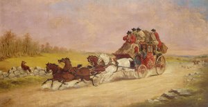 The Royal Mail Coach Between the Fox and the Hunt, 1881 by J.C. Maggs