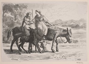 At Enghien. Peasant Women Returning from Paris