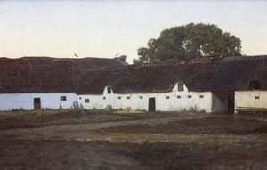 A Farm in Vendsyssel. Sunset by J.C. Schlichtkrull