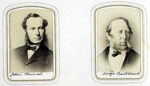 Portraits of Sir John Tenniel and George Cruikshank by J.C. Watkins