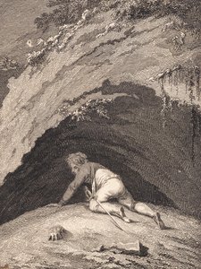 The Defeated Niels Klim Crawling into the Cave