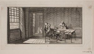 The Interior of a Room, Where Bonnet Dictates to His Secretary by J.F. Clemens