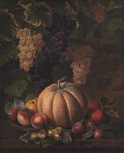 Various Fruits, including Melon and Grapes