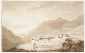 The Village of Airolo in the Alps